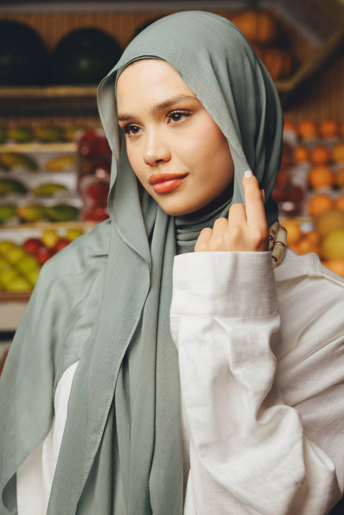 WOROOD Cool Mint Bamboo Scarf Set – Fresh & Light 