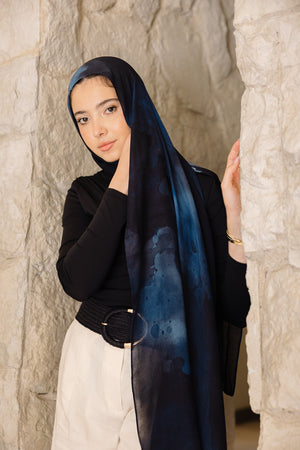 Darya printed premium modal scarf with breathable lightweight drape by WOROOD
