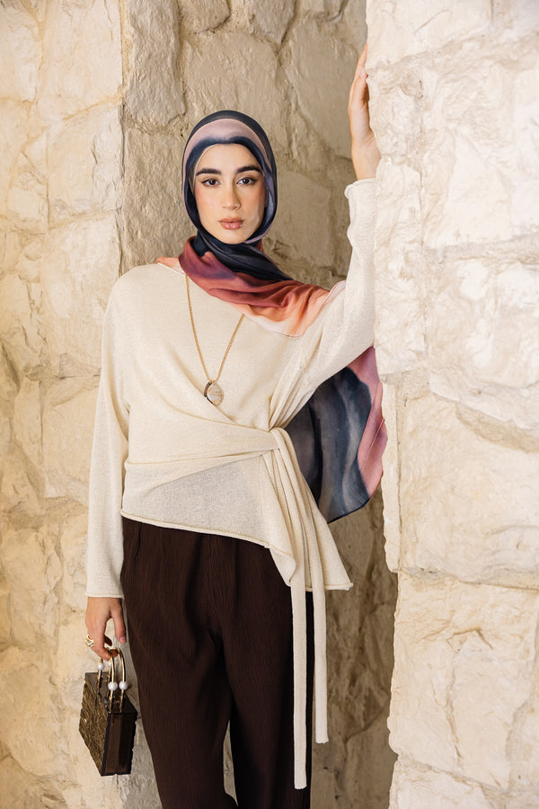 Jebal printed premium modal scarf with breathable lightweight drape by WOROOD