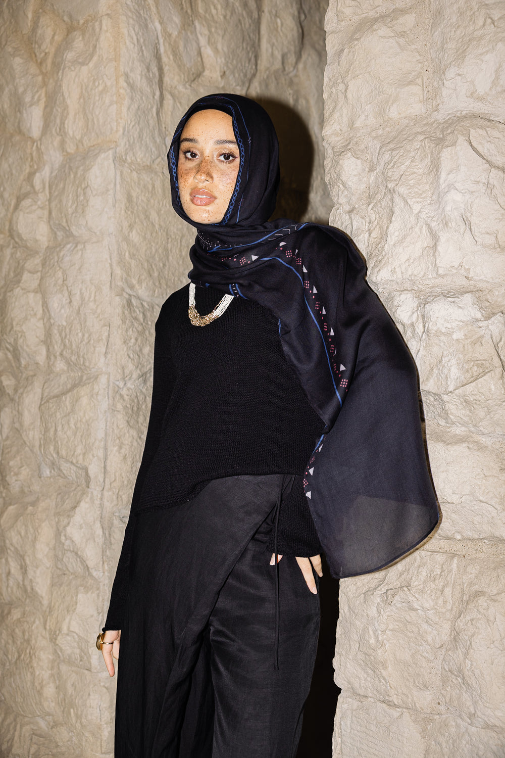 Masar printed premium modal scarf with breathable lightweight drape by WOROOD