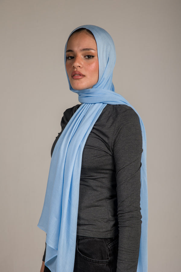 Sky blue cotton modal