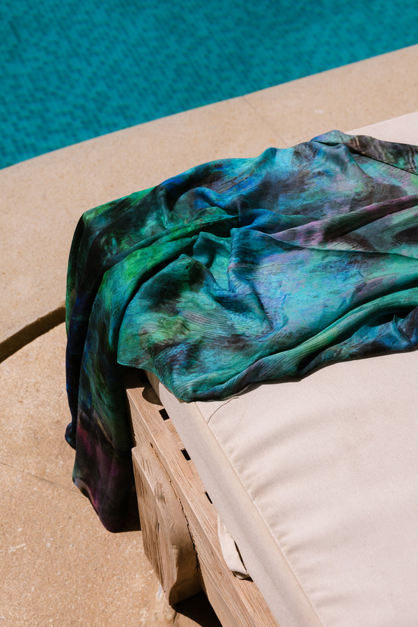 Peacock printed premium modal scarf with breathable lightweight drape by WOROOD