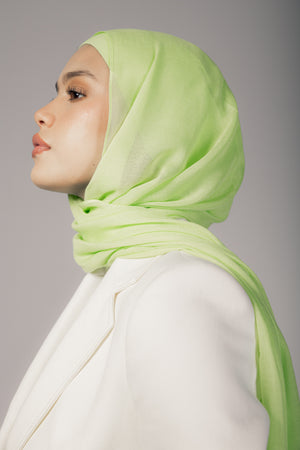 Apple Green premium bamboo scarf set with matching bamboo inner cap and breathable lightweight drape by WOROOD
