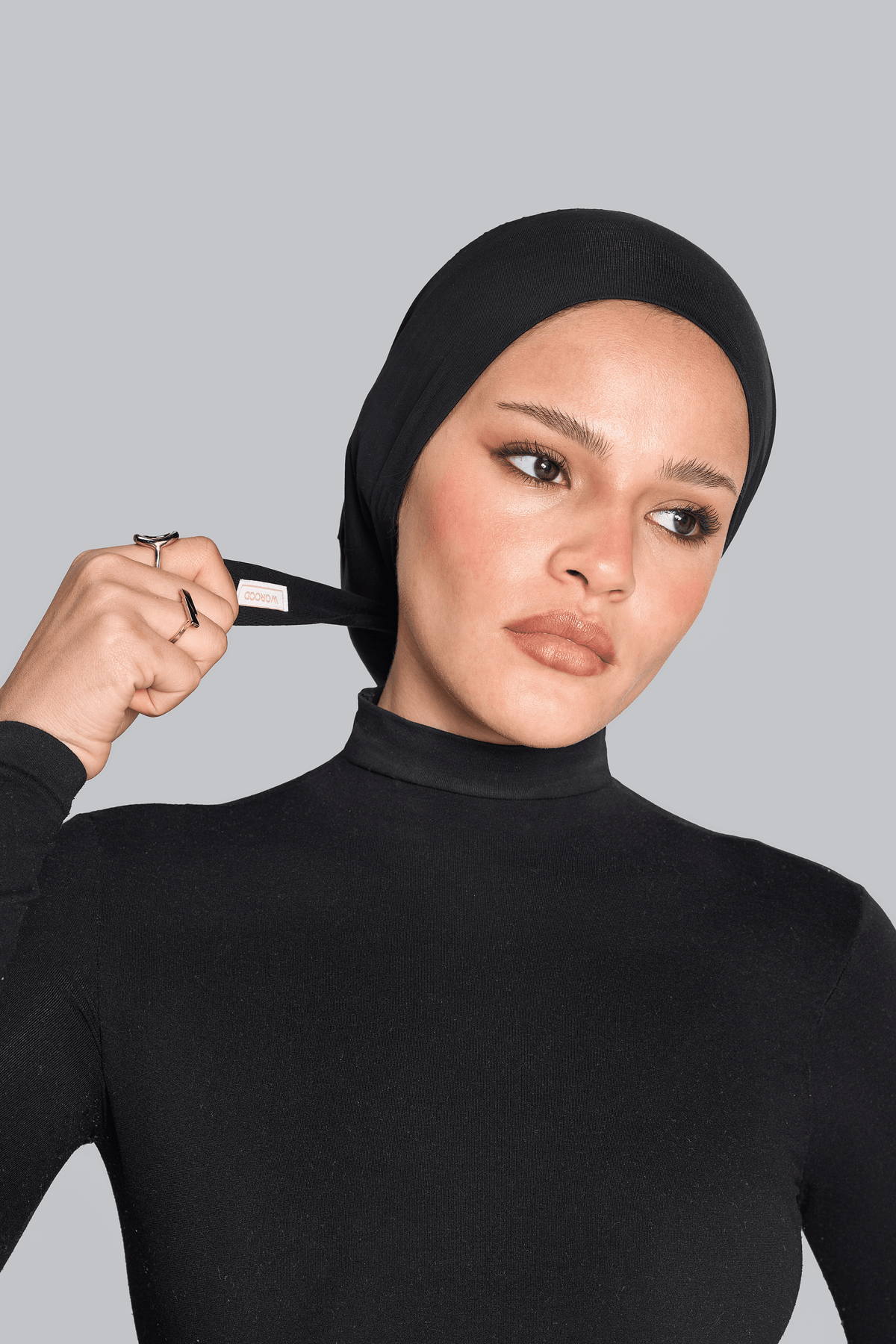 Black Premium Bamboo Inner Cap | Breathable Bamboo Under Scarf | WOROOD