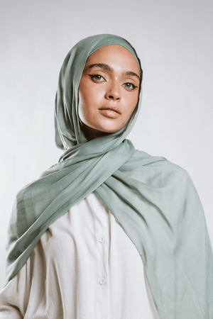 Worood Cool Mint Bamboo Scarf Set – Fresh & Light 