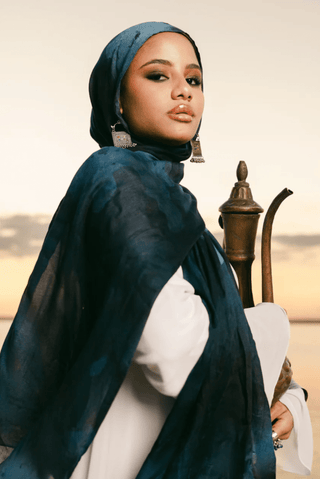 Darya printed premium modal scarf with breathable lightweight drape by WOROOD
