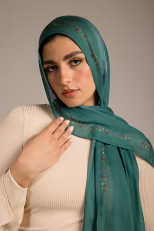 Worood Emerald Queen Modal Scarf – bold, soft, and luxurious.