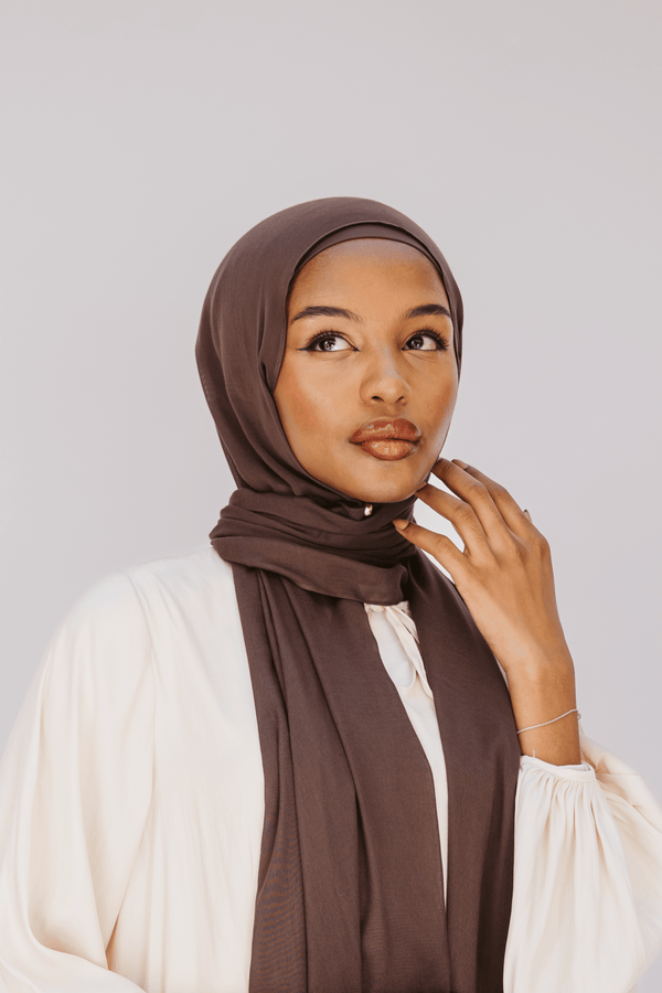 Worood Espresso Bamboo Scarf Set – Rich & Chic