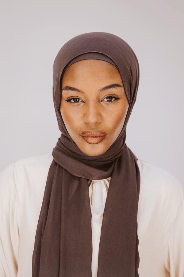 Worood Espresso Bamboo Scarf Set – Rich & Chic