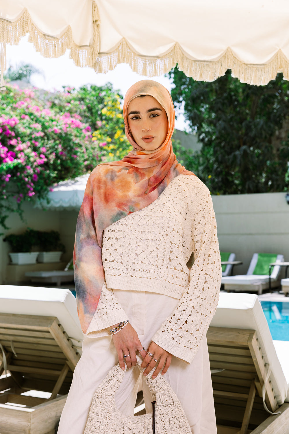 Ishbiliyah printed premium modal scarf with breathable lightweight drape by WOROOD