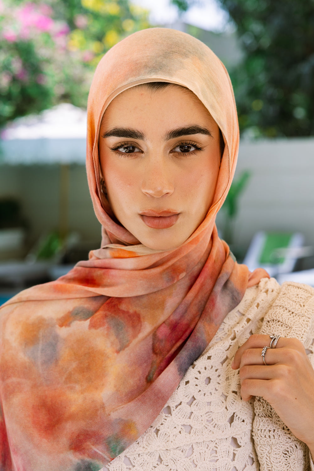 Ishbiliyah printed premium modal scarf with breathable lightweight drape by WOROOD