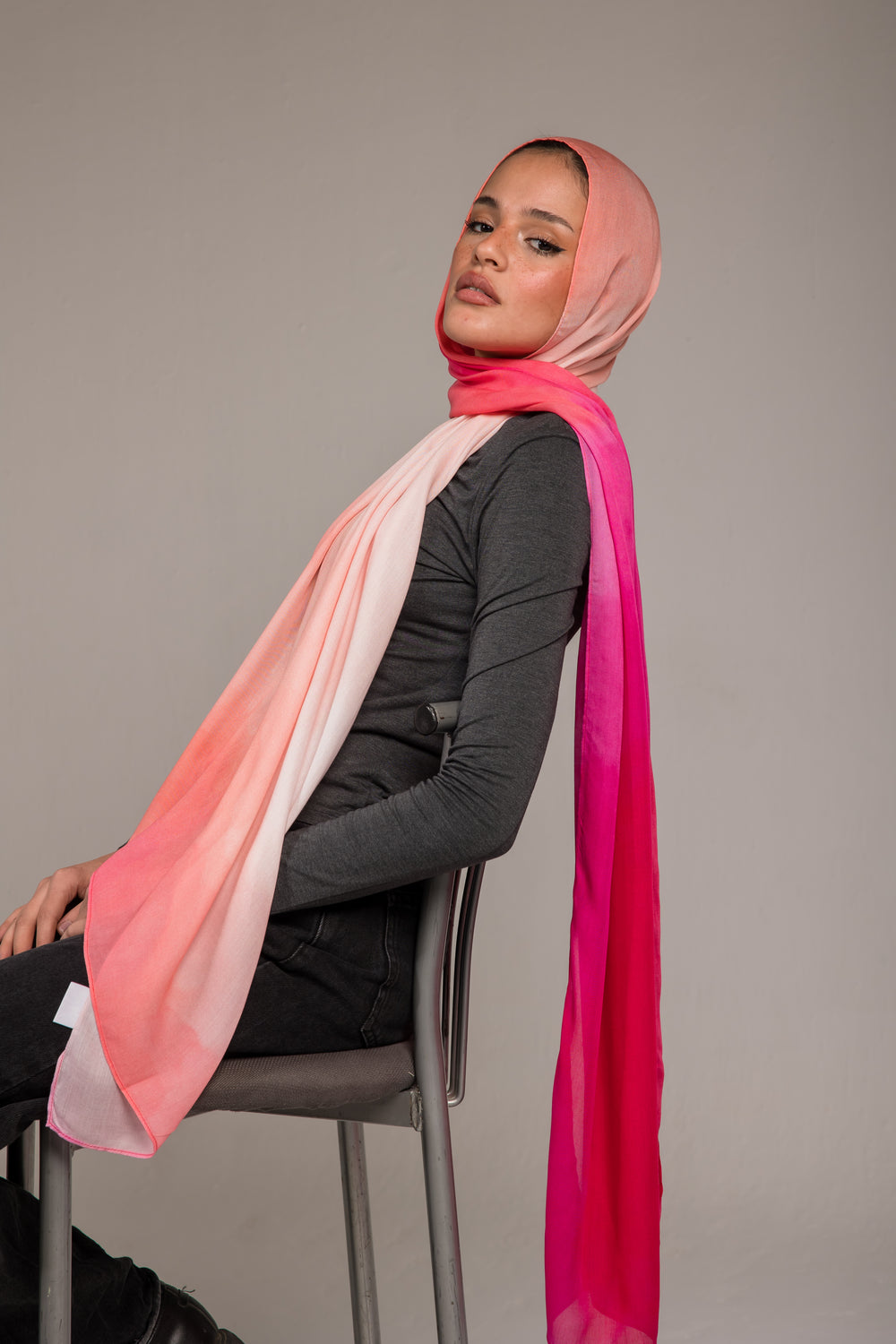 Worood Fuchsia Fusion Modal Scarf – bright and bold