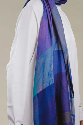 Galaxy Dreams printed premium modal scarf with breathable lightweight drape by WOROOD
