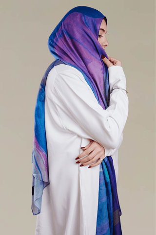 Galaxy Dreams printed premium modal scarf with breathable lightweight drape by WOROOD