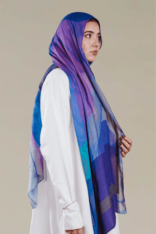 Galaxy Dreams printed premium modal scarf with breathable lightweight drape by WOROOD