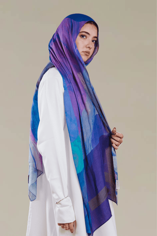 Galaxy Dreams printed premium modal scarf with breathable lightweight drape by WOROOD
