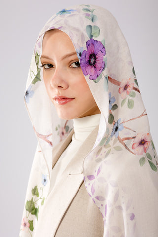 Alaria printed premium modal scarf with breathable lightweight drape by WOROOD