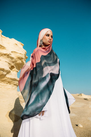 Jebal printed premium modal scarf with breathable lightweight drape by WOROOD