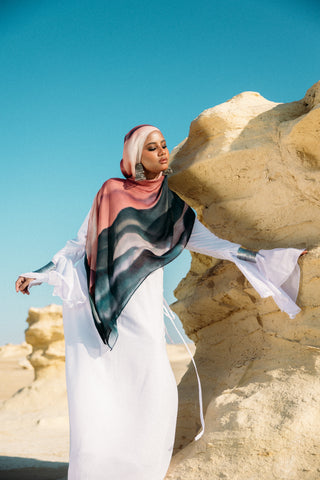 Jebal printed premium modal scarf with breathable lightweight drape by WOROOD