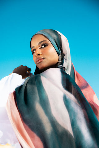 Jebal printed premium modal scarf with breathable lightweight drape by WOROOD
