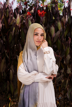 Worood Lime Shadows Modal Scarf – fresh and chic.