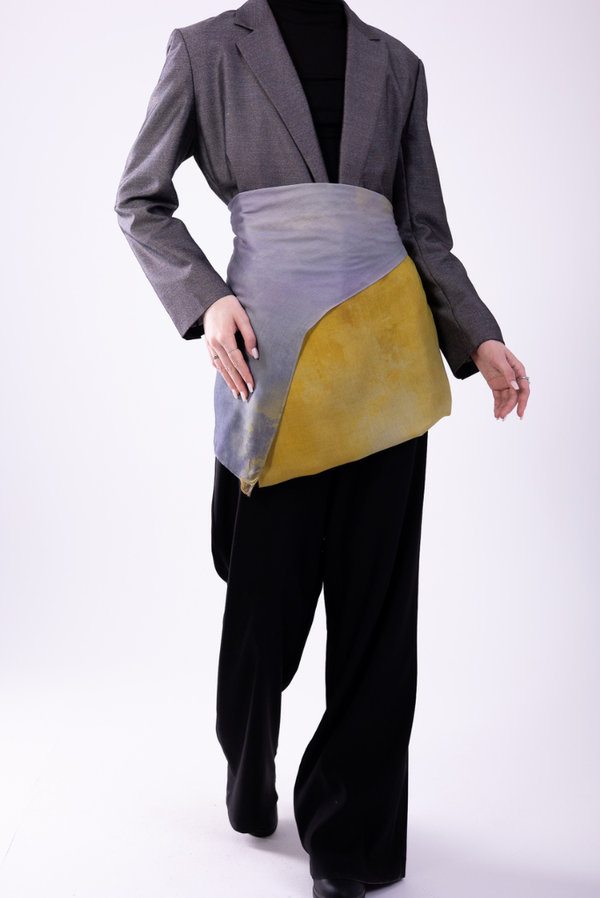 Lime Shadows printed premium modal scarf styled with breathable lightweight drape by WOROOD