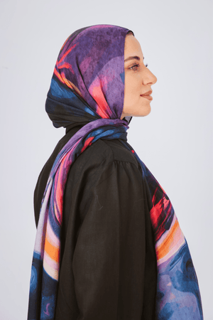 Marble Muse printed premium modal scarf styled with breathable lightweight drape by WOROOD