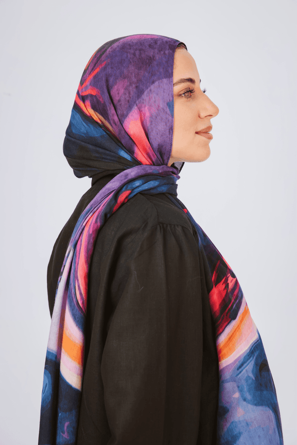 Marble Muse printed premium modal scarf styled with breathable lightweight drape by WOROOD