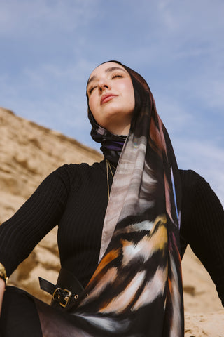 Mariposa printed premium modal scarf with breathable lightweight drape by WOROOD