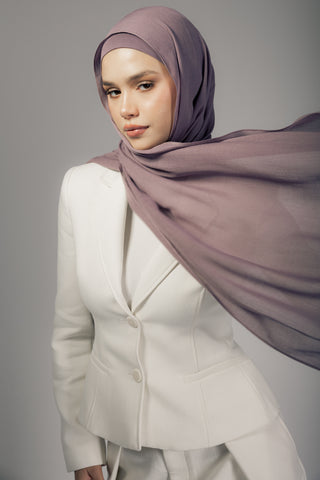 Mauve Mist premium bamboo scarf set with matching bamboo inner cap and breathable lightweight drape by WOROOD