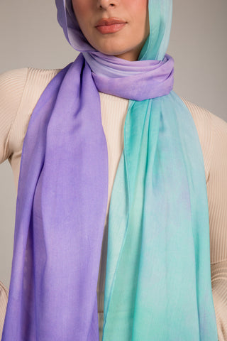Mermaid Splash printed premium modal scarf with breathable lightweight drape by WOROOD