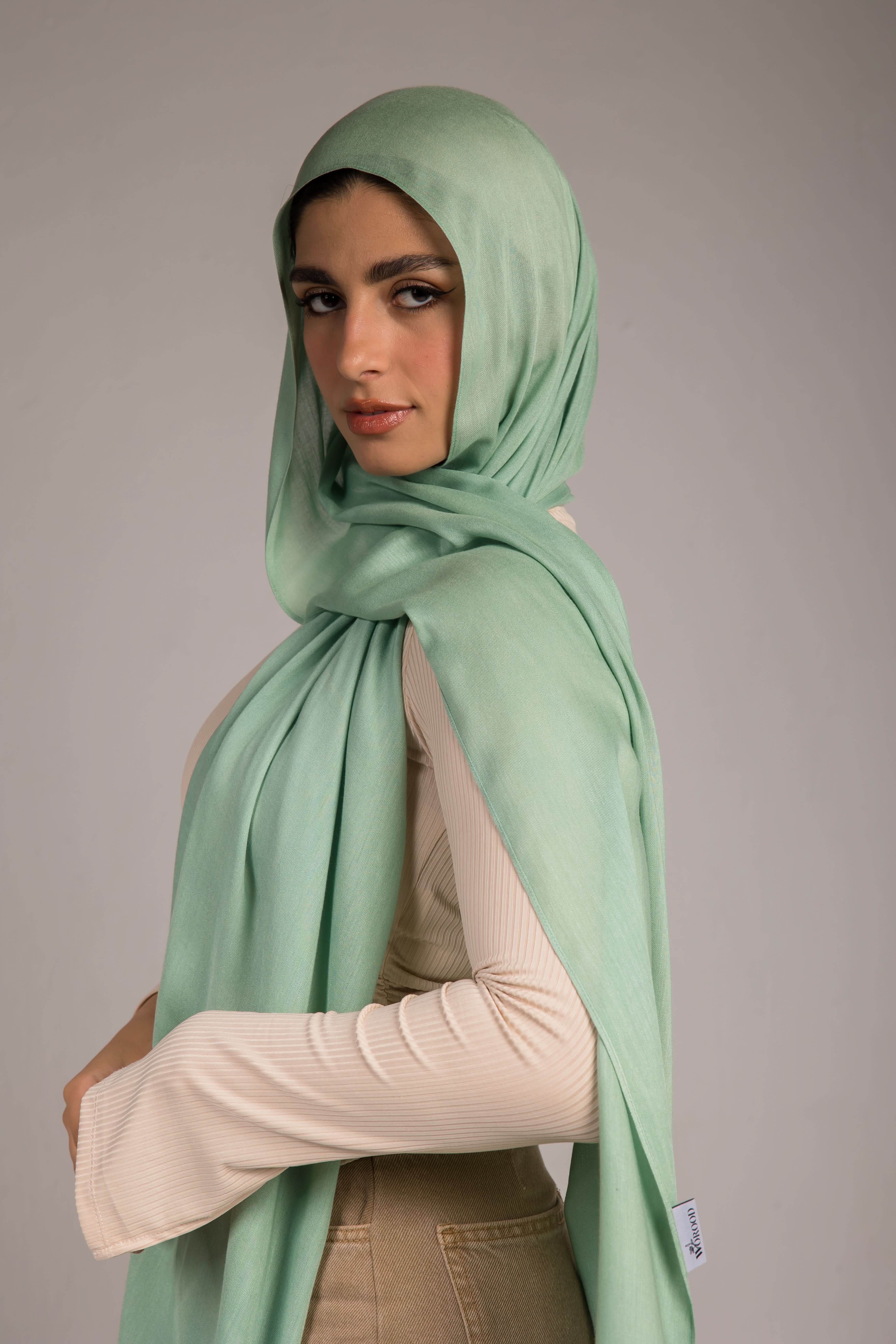 Worood Mint Green Modal Scarf – Fresh & Lightweight