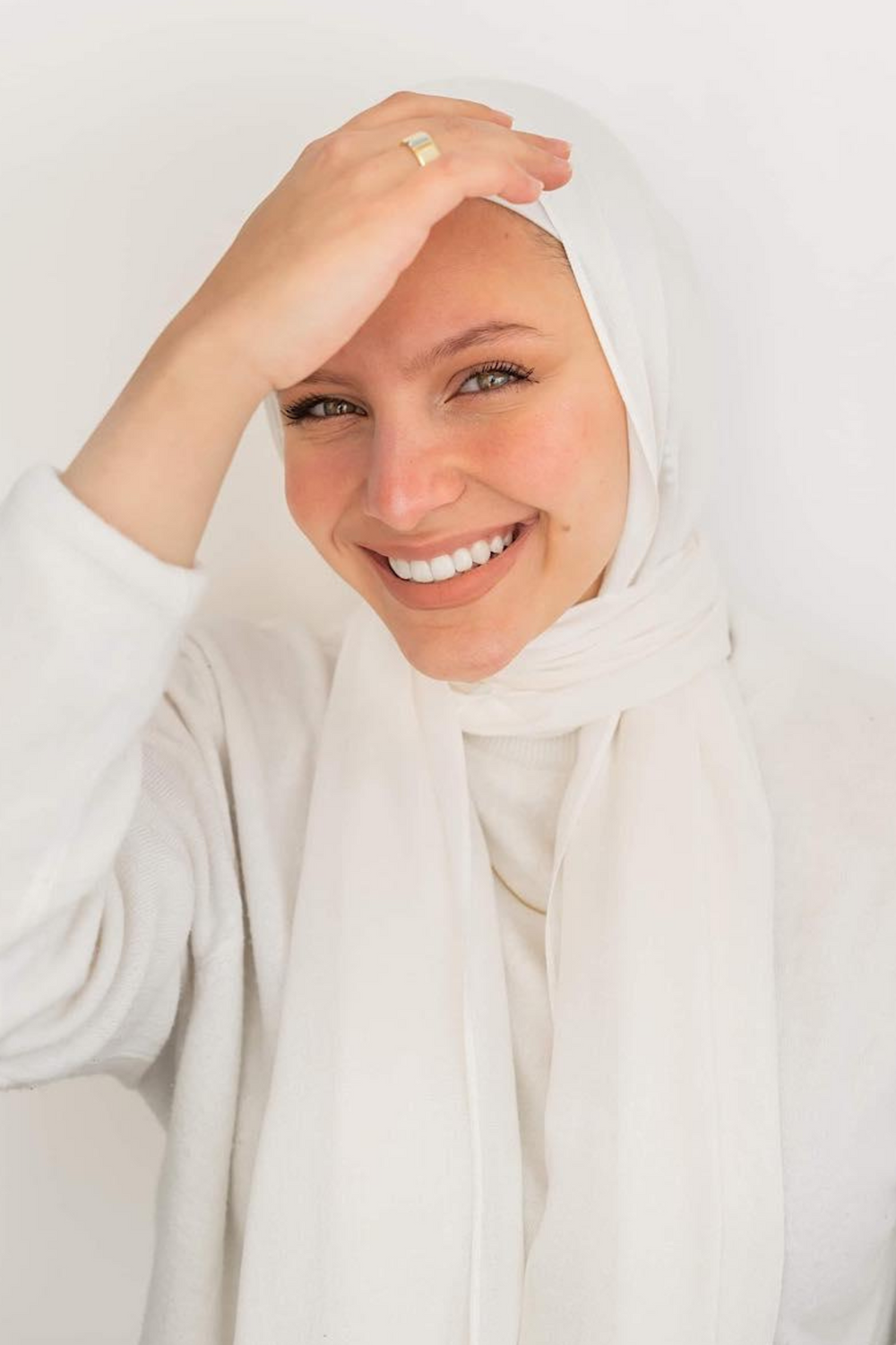 Worood Off-white Cotton Modal Scarf – Elegant neutral wrap