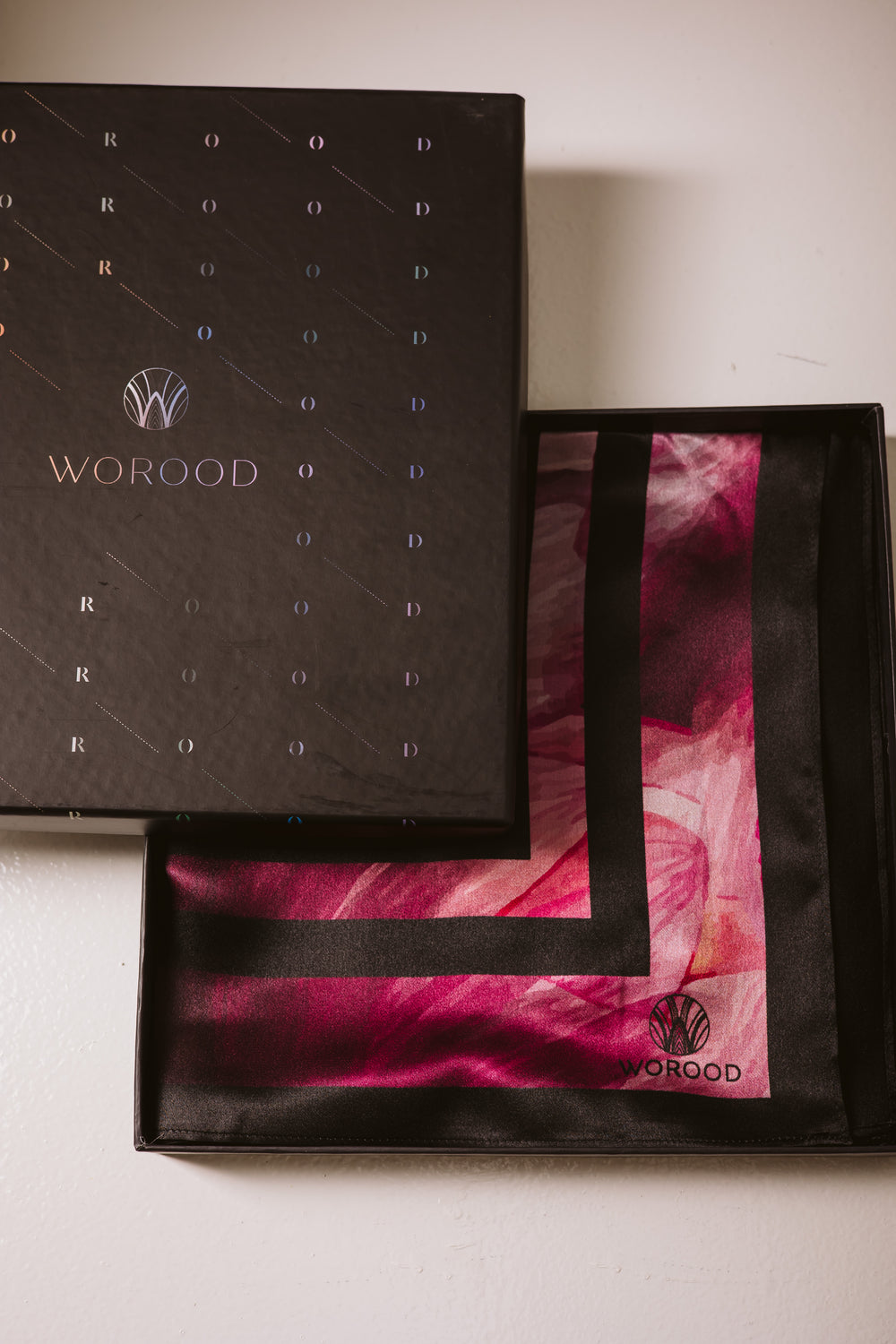 Worood Onyx Insignia Silk Scarf