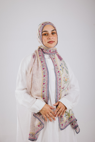Rosalie Blush printed premium modal scarf with breathable lightweight drape by WOROOD