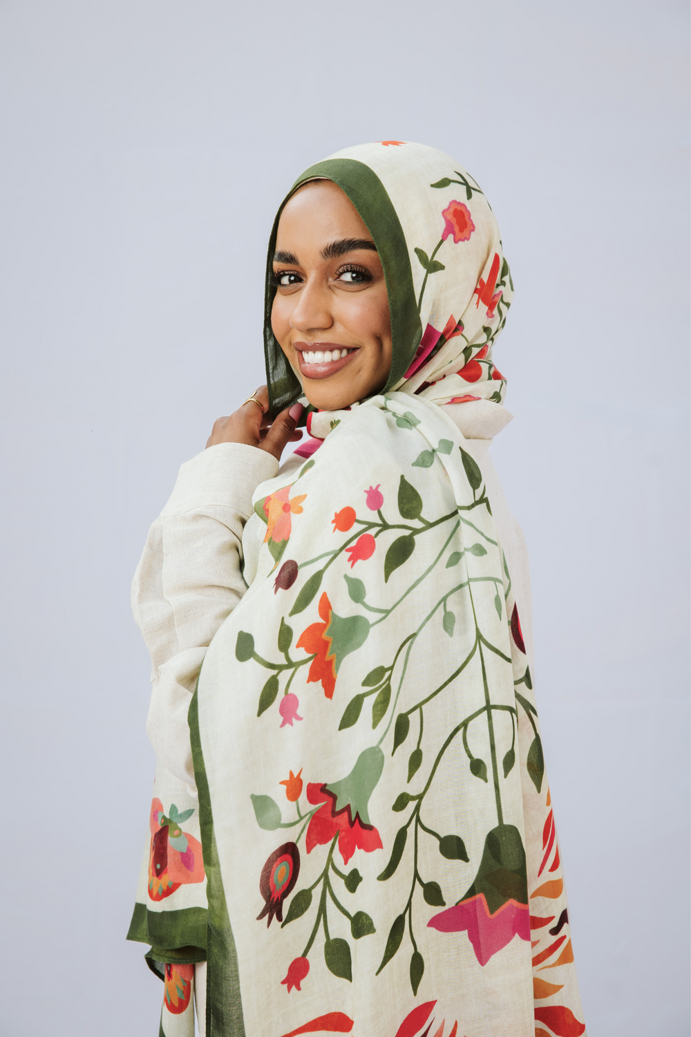 Worood Ruby Vines Modal Scarf – rich and elegant