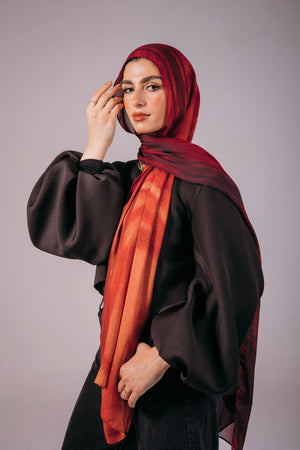 Worood Scarlet Rouge Modal Scarf – bold and timeless