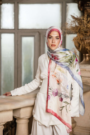 Worood Silken Flora Silk Scarf