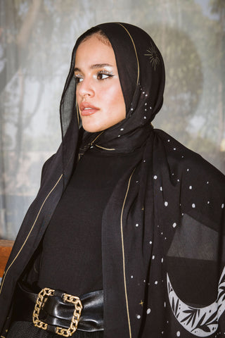 Starfall printed premium modal scarf with breathable lightweight drape by WOROOD
