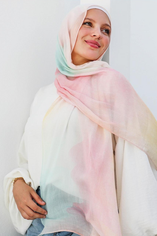 Sugar Candy printed premium modal scarf with breathable lightweight drape by WOROOD