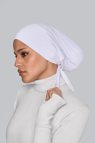 white premium bamboo inner cap with breathable lightweight comfort by WOROOD