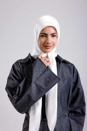 Worood Crème Silk Scarf Square – cream silk scarf with delicate soft finish