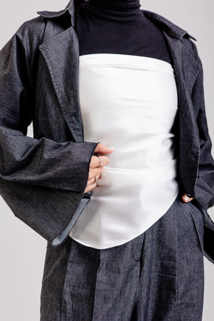 Worood Crème Silk Scarf Square – cream silk scarf with delicate soft finish