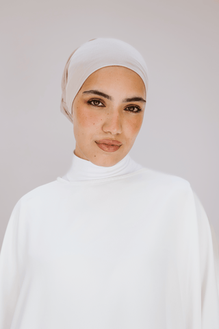 Frappé premium bamboo scarf set with matching bamboo inner cap and breathable lightweight drape by WOROOD