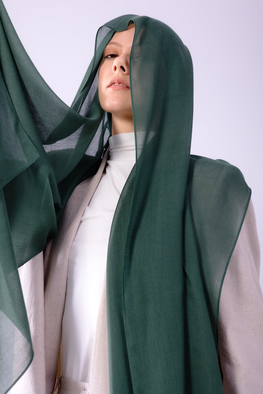 Worood Scarf Forest Green Bamboo 