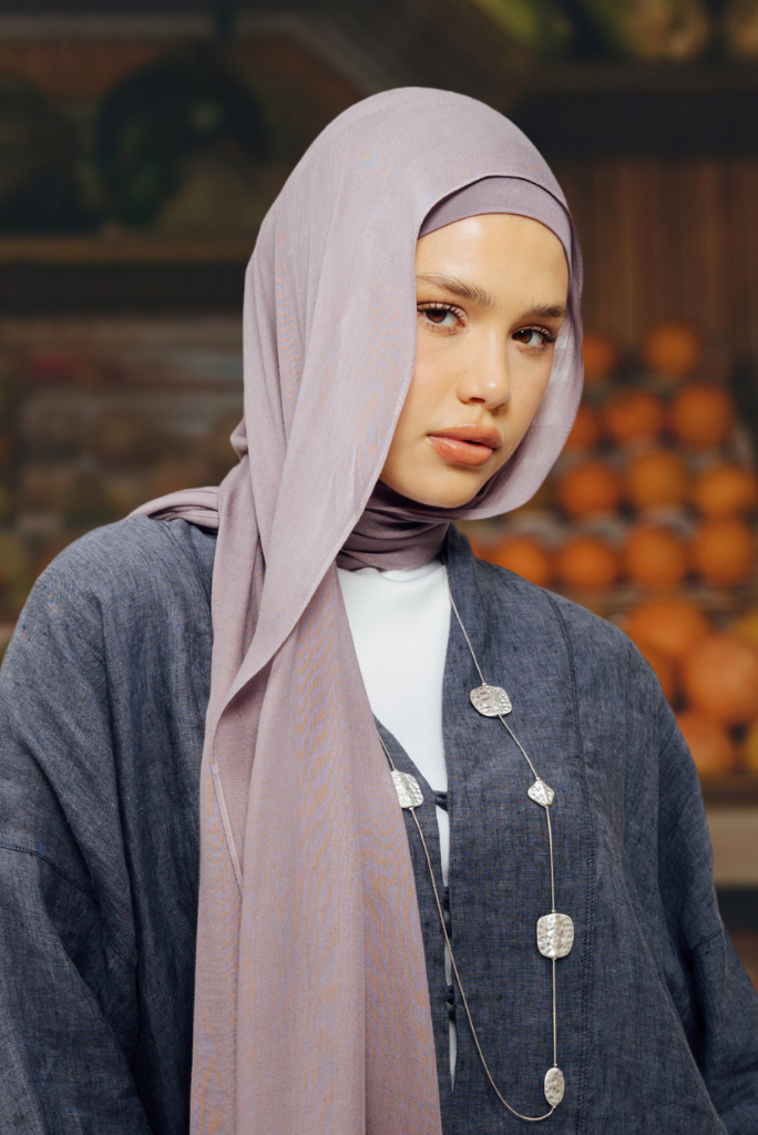 WOROOD Mauve Mist Elegant Bamboo Scarf Set – Elegant & Light 