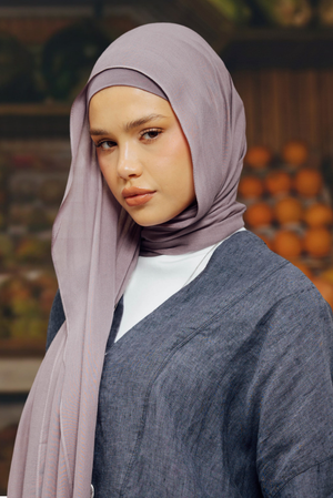 WOROOD Mauve Mist Elegant Bamboo Scarf Set – Elegant & Light 