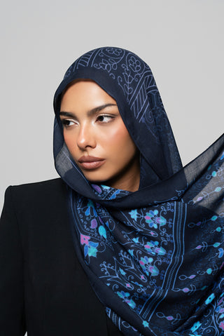 Midnight Charm Printed Premium Modal Scarf by WOROOD