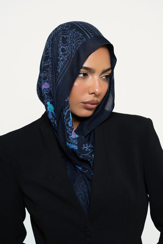Midnight Charm Printed Premium Modal Scarf by WOROOD