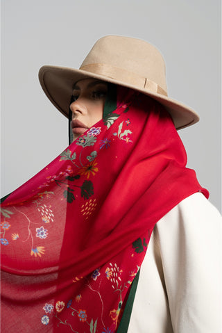 Pink Peonies Printed Premium Modal Scarf by WOROOD